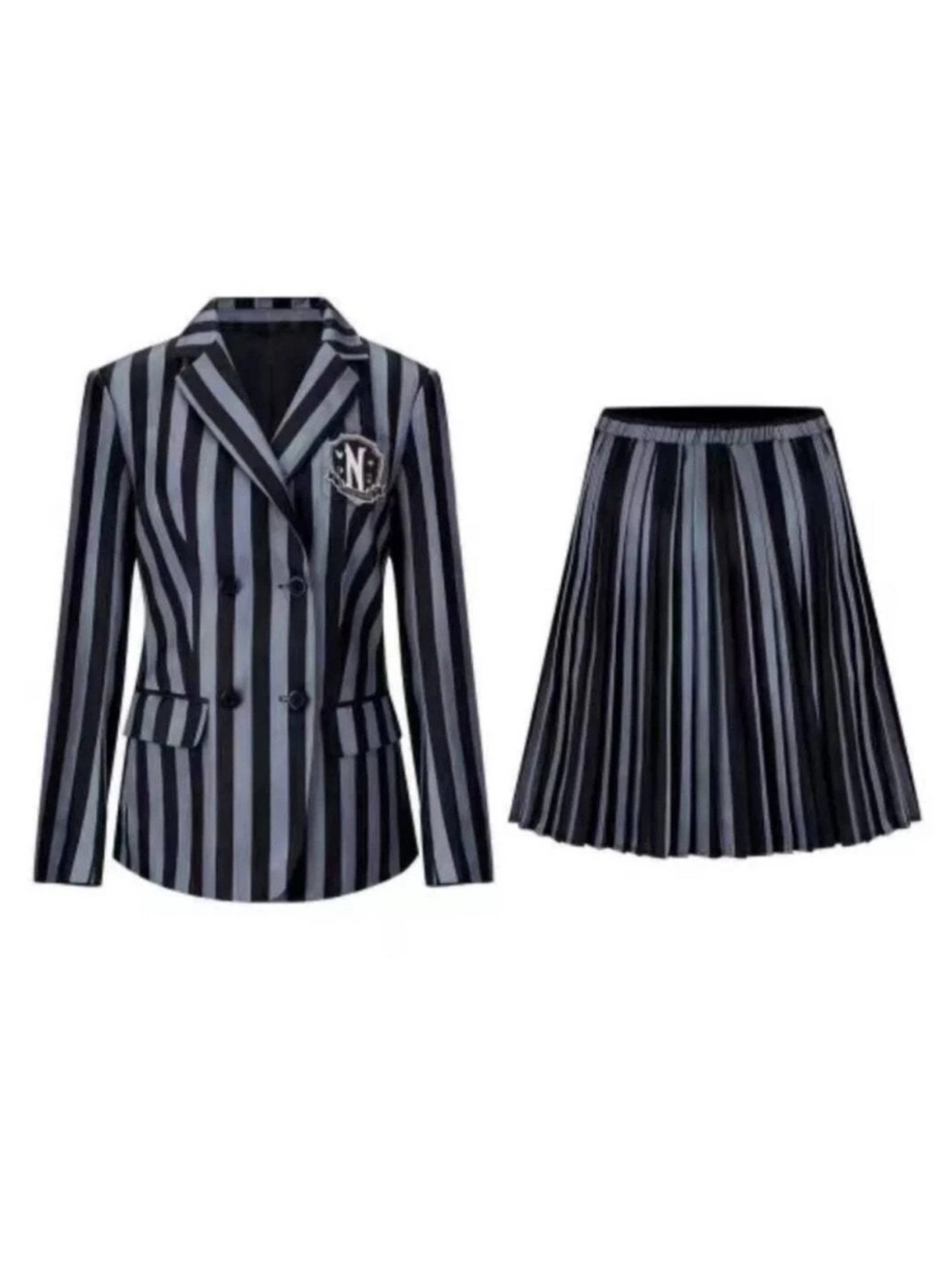 Girls Wednesday Addams Halloween Costume Cosplay Uniform Dress Dark Academia